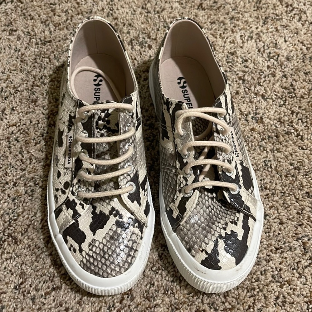 Superga snake detail shoes
